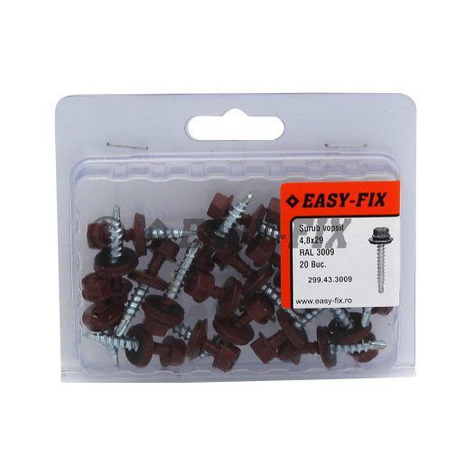 Şurub vopsit DIN 7504K-R + EPDM Ø14 - 4,8x 29 RAL 3009
