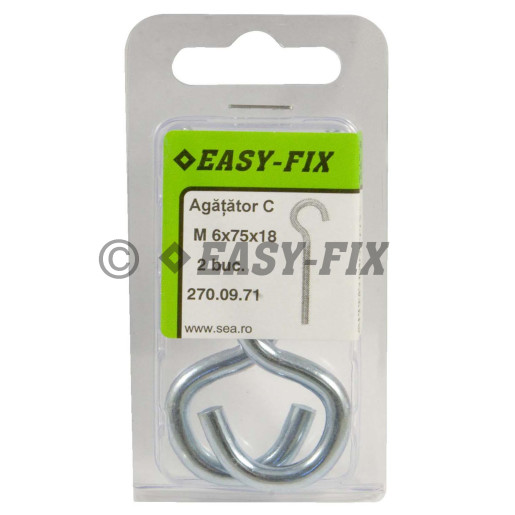 Agăţător cu filet metric tip C - M 6x 75x18 ZA