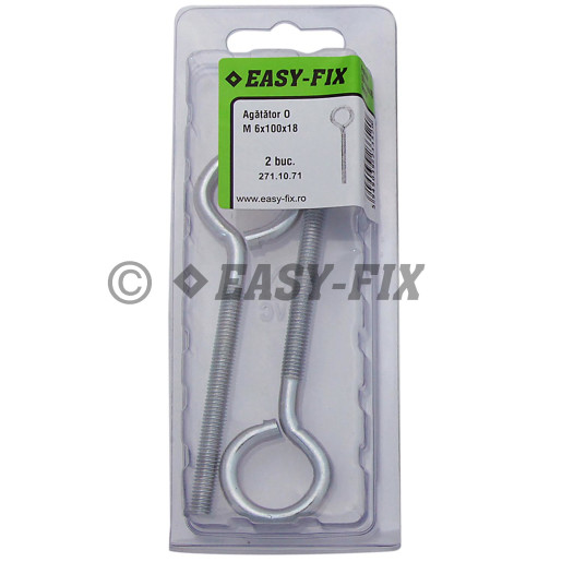 Agăţător cu filet metric tip O - M 6x100x18 ZA