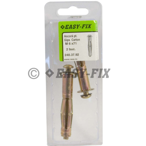 Ancoră metalică pt pereţi Gips-Carton - M6x 71 ZG