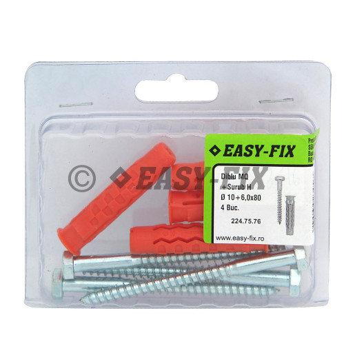 Diblu NY MQ Ø10 x50 şi Şurub H 6,0x 80