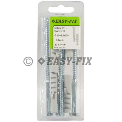 Diblu PP Ø10 şi Şurub H 6,0x120