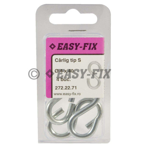 Cârlig tip S Ø 4 x 40mm - ZA