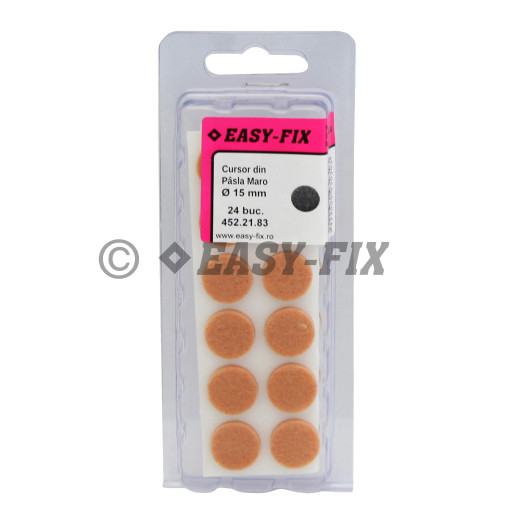 Cursor autoadeziv din pâslă Ø 15 x 3 mm - Maro