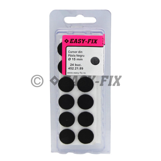 Cursor autoadeziv din pâslă Ø 15 x 3 mm - Negru