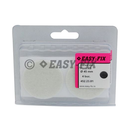 Cursor autoadeziv din pâslă Ø 45 x 3 mm - Alb