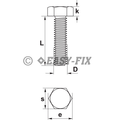 Şurub cap hexagonal M 10x 20 DIN 933 Inox A2