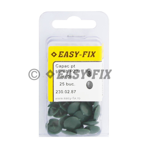 Capac plastic pentru cap înecat  PZ2 - Verde