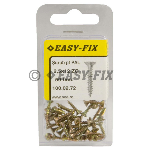 Şurub pt PAL şi lemn cap înecat 2,5x12 ZG PZ1