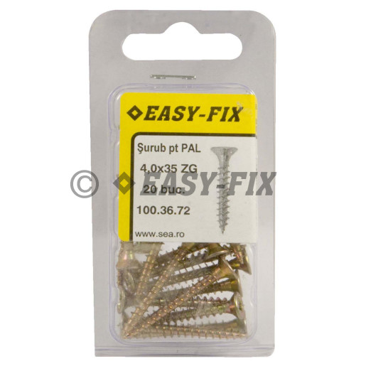 Şurub pt PAL şi lemn cap înecat 4,0x35 ZG PZ2