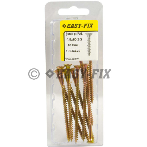 Şurub pt PAL şi lemn cap înecat 4,5x80/60 ZG PZ2