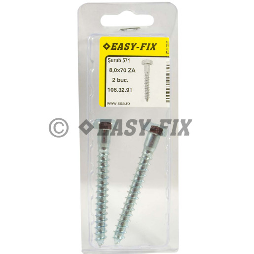 Şurub pt lemn cap hexagonal DIN 571 -  8,0x 70 ZA
