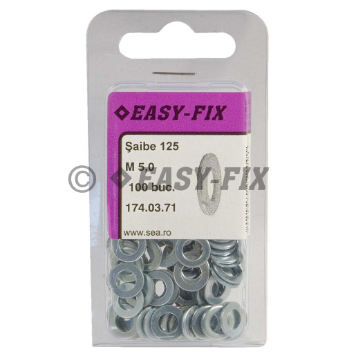 Şaibe plate DIN 125 A -  M 5 x10x 1,00 ZA