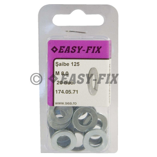 Şaibe plate DIN 125 A -  M 8 x16x 1,60 ZA