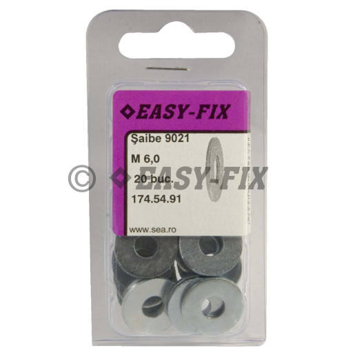 Şaibe plate DIN 9021 - M 6x18x1,60 ZA