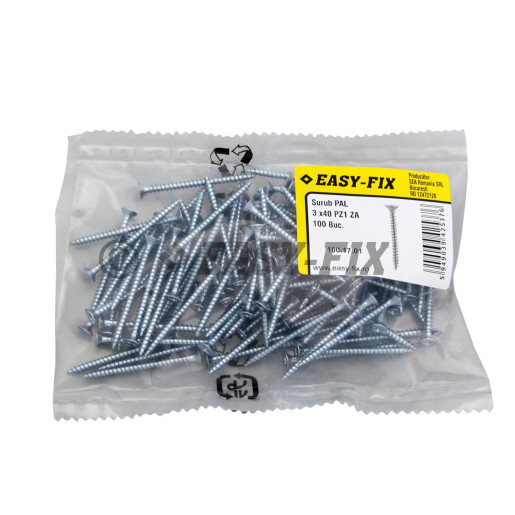 Şurub pt PAL şi lemn cap înecat 3,0x40 ZA PZ1 (100 buc)