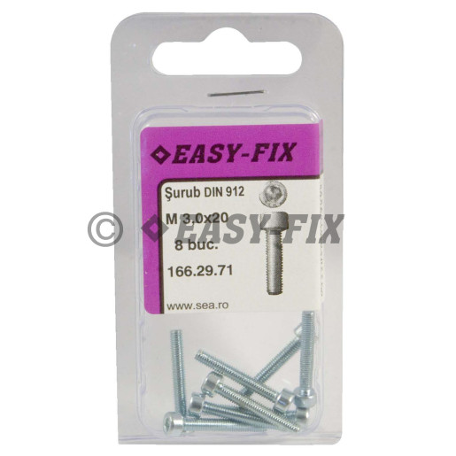 Şurub cap cilindric DIN 912- 8.8 M  3x 20 ZA SW2,50