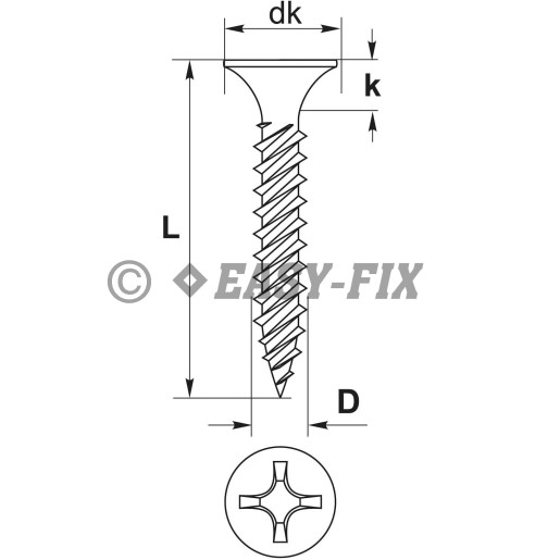 Şurub pentru gips carton 3,5x25 Negru - PH2