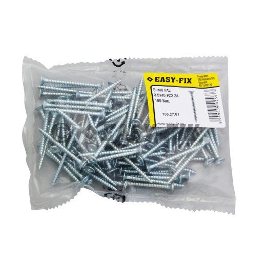 Şurub pt PAL şi lemn cap înecat 3,5x40 ZA PZ2 (100 buc)