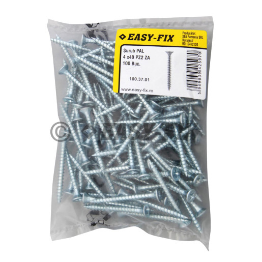 Şurub pt PAL şi lemn cap înecat 4,0x40 ZA PZ2 (100 buc)