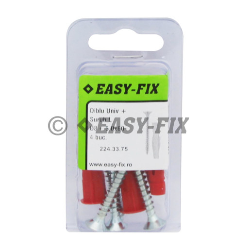 Diblu universal Ø 8 x50 şi Şurub L 5,0x 60 ZA