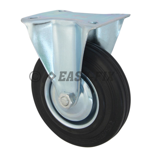 A-Roată cu placă fixă Ø125x34 H=155 -100kg OL+Cauciuc