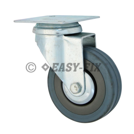 F-Roată cu placă rulment Ø 75x21 H=104 - 30kg Gri