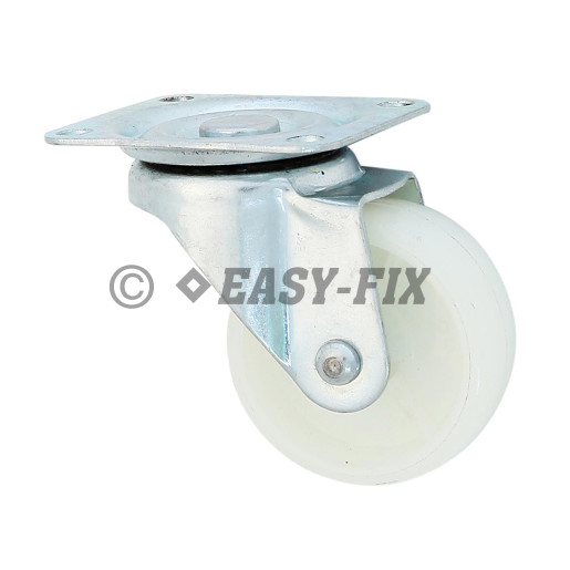 H-Roată cu placă rulment Ø 65x23 H= 84 - 50kg Ny Alb