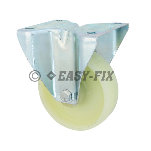 J-Roată cu placă fixă Ø100x32 H=120 -140kg PP Alb