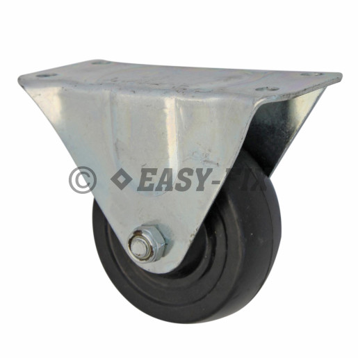 K-Roată cu placă fixă Ø100x32 H=126 - 80kg Cauciuc