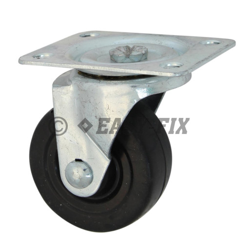 K-Roată cu placă rulment Ø 65x27 H= 84 - 50kg Cauciuc