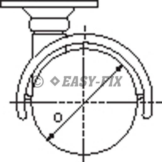 Rotilă Ø35 mm cu placă 30x30 - Negru