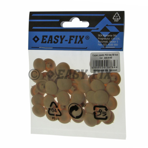 Capac plastic pentru cap înecat  PZ3 - Bej