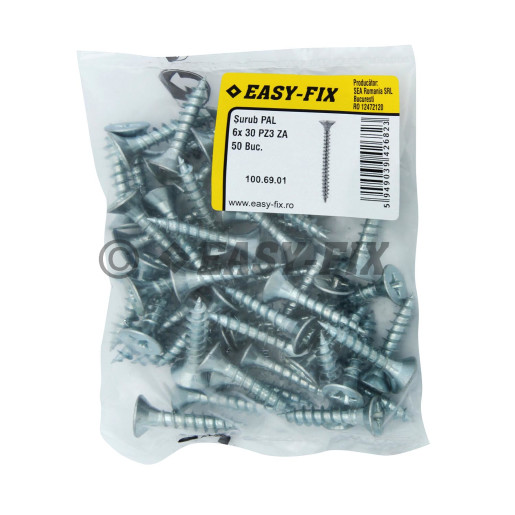Şurub pt PAL şi lemn cap înecat 6,0x 30 ZA PZ3 (50 buc)
