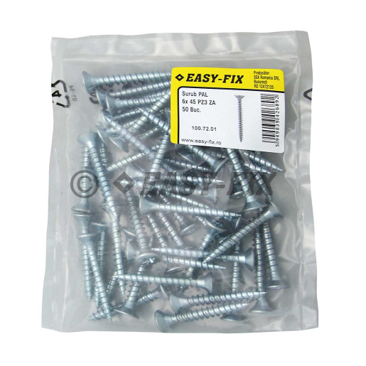 Şurub pt PAL şi lemn cap înecat 6,0x 45 ZA PZ3 (50 buc)