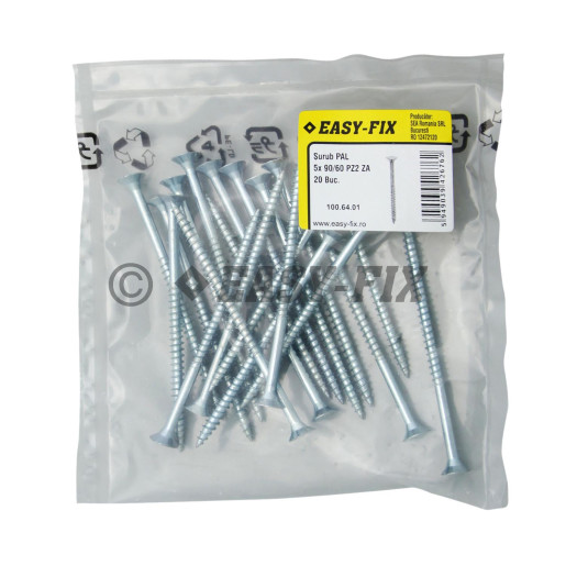 Şurub pt PAL şi lemn cap înecat 5,0x 90/60 ZA PZ2 (20 buc)