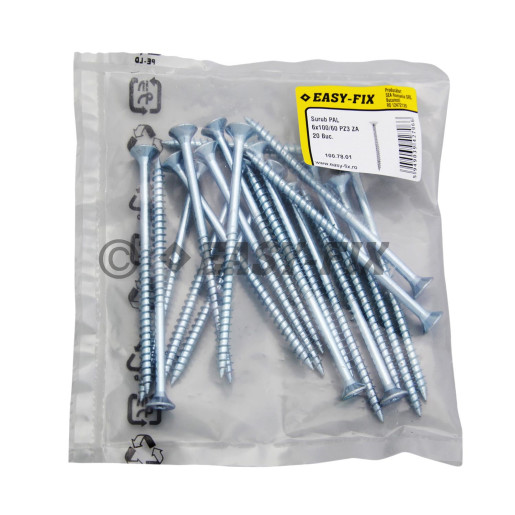 Şurub pt PAL şi lemn cap înecat 6,0x100/60 ZA PZ3 (20 buc)