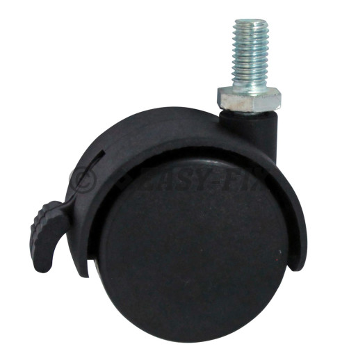 Rotilă Ø40 mm cu şurub M8x15 mm şi blocare -  30kg PA Negru