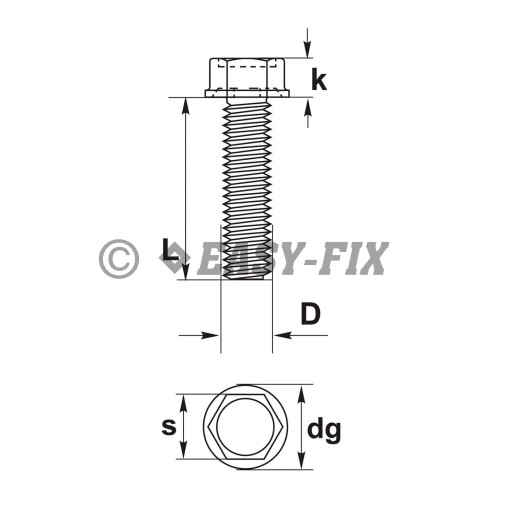Şurub cap cu guler DIN 6921-10.9 M14-1,50x 70 Brunat