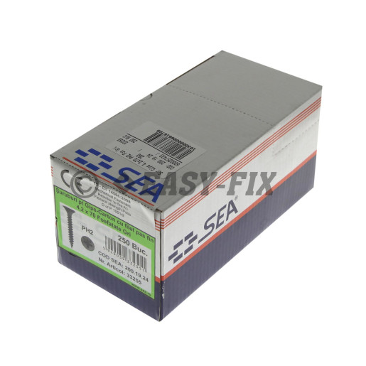 Şurub pentru gips carton 4,2x70/50 Fosfatate Gri - PH2 (250 buc)