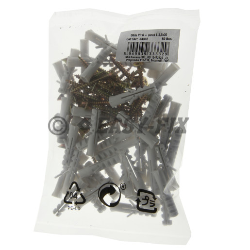 SET Diblu PP 6 şi Şurub L 3,5x30mm