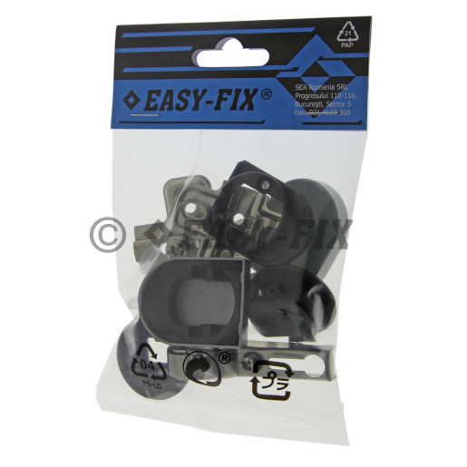 Set Balama usi sticla Ø26   8,5mm Capac D Crom Mat