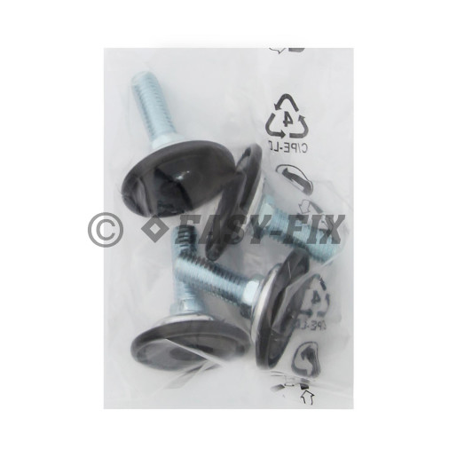 Picior reglabil cu şurub M10x25, Ø38 -Negru+Cromat