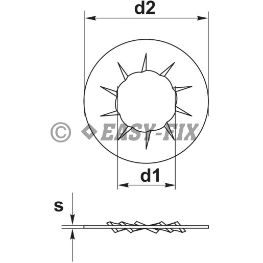 Şaibe elastice crestate int DIN 6798 J - M  4 ZA (1.000 buc)