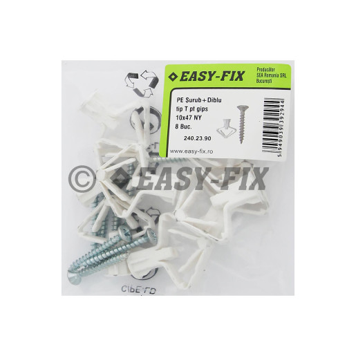 Set Şurub şi Diblu tip T pt gips 10x47 NY