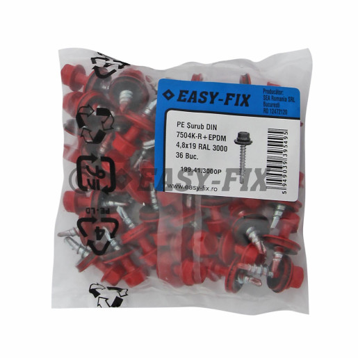 Şurub vopsit DIN 7504K-R + EPDM Ø14 - 4,8x 19 RAL 3000