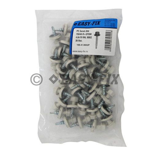 Şurub vopsit DIN 7504K-R + EPDM Ø14 - 4,8x 19 RAL 9002
