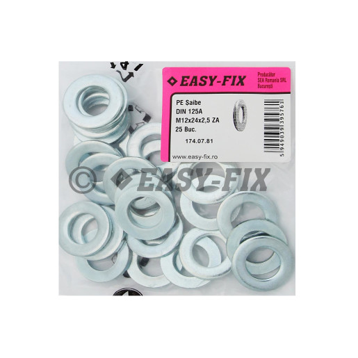 Şaibe plate DIN 125 A -  M12 x24x 2,50 ZA