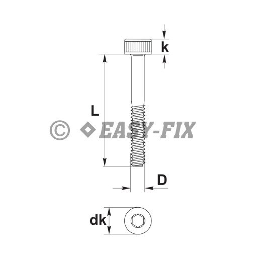 Şurub cap cilindric DIN 912- 12.9  M 5x 45/22 Negru SW4 (250 buc)