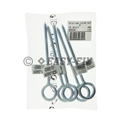 Cârlig cu ochi sudat tip B Ø22 -  8x157mm - ZA